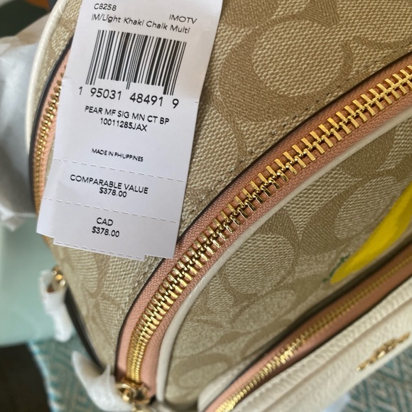 🌺NWT SET Coach Signature MiniBackpack & Wristlet (Brown & Cream)w/Gold Hardware - Picture 4 of 6
